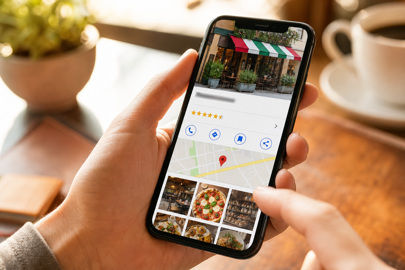 Scheda Google Business Profile ottimizzata su smartphone